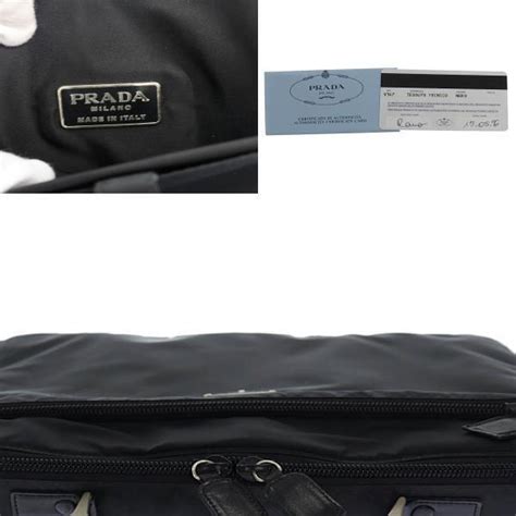 PRADA VR0023 Business Bag Triangle Logo Plate Briefcase 